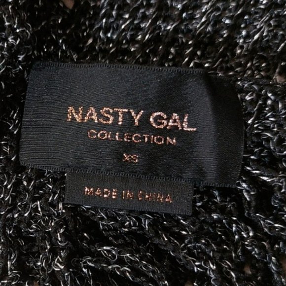 Vintage Distressed Crochet Maxi Dress in Metallic Black Thread - Picture 10 of 13